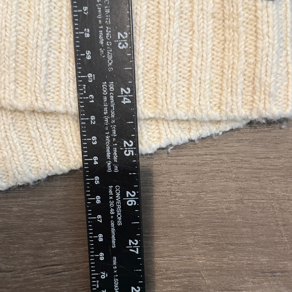 American Eagle Outfitters Cream Open-Knit Diamond Crewneck Sweater - Picture 7 of 9